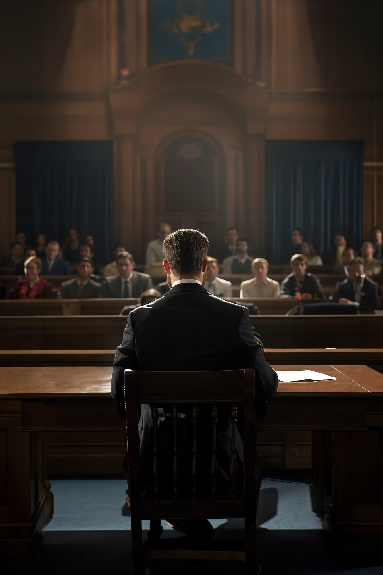 back view man working as lawyer 23 2151152179